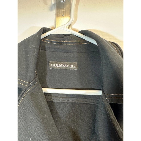 NWT Equestrian Brand S Riding Horse Show Jacket AsymNotch Collar Terry Black D51 - Picture 9 of 9